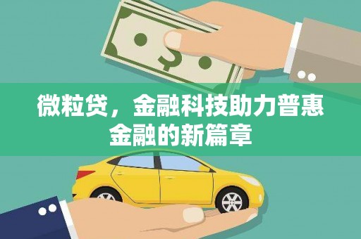 威海微粒贷，金融科技助力普惠金融的新篇章