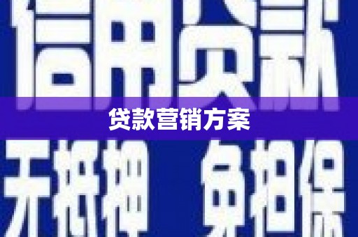 昭平贷款营销方案