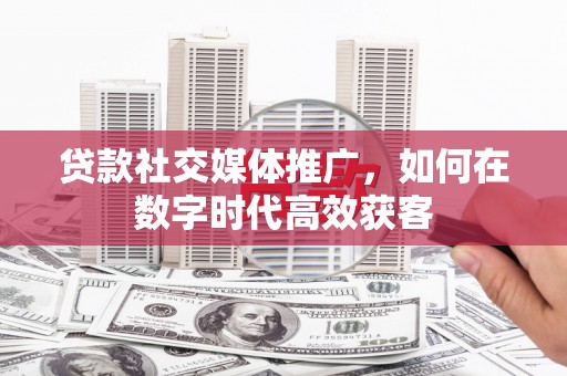 定州贷款社交媒体推广，如何在数字时代高效获客