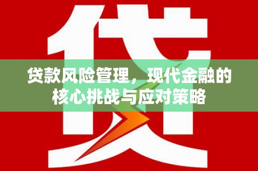 永川贷款风险管理，现代金融的核心挑战与应对策略
