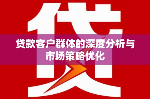 定安贷款客户群体的深度分析与市场策略优化