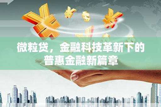 尼玛微粒贷，金融科技革新下的普惠金融新篇章