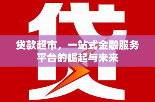 霍尔果斯贷款超市，一站式金融服务平台的崛起与未来