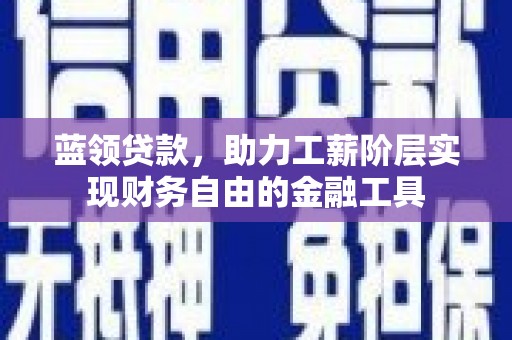 阳春蓝领贷款，助力工薪阶层实现财务自由的金融工具