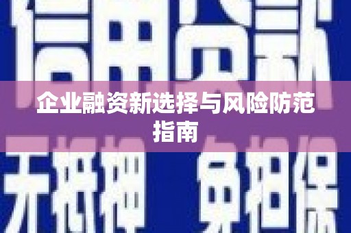 宁城企业融资新选择与风险防范指南